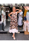 Women's Authentic Voile Cotton Lace Detailed Rope Strap Maxi Dress