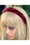 Imported luxury French model design velvet knitted crown burgundy cherry red women's crown