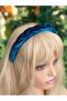 Imported Luxury French Model Design Velvet Braid Crown Petrol Blue Color Women's Crown - 3