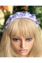 French model luxury trend luxury wide shirred mesh knotted women's crown satin crown lilac purple - 3