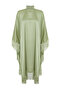 Açık Haki Püskül Detaylı Saten Dokuma Kaftan Abiye Jalabiya Elbise TCTSS24DB00038 - 9
