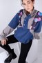 Women Men Gray Navy Blue Half Zipper Fleece - 2