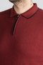 Interview Zippered Polo Collar 100% Cotton Claret Red Knitwear Sweater - 4
