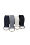 Unisex 4-Piece Navy Blue Gray White Black D Ring Woven Tactical Sports Canvas Cloth Denim Belt