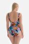 Lilac - Petrol Green Recovery Swimsuit with Corset - 6