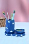Navy Blue Cloudy Organizer Set (3 Pieces) (Pen Holder, Oval Tray and Mini Heart Plate) - 2