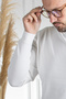 Interview Wraps Half Turtleneck Rayon White Knitwear Sweater - 8