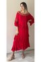 Women's Bohemian Red Dress - 3