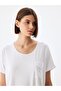 Tosehe Pocketed Embroidered White T-shirt with Ltb Logo - 4