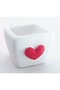 Heart Miniature Square Flower Pot Silicone Mold K-176, Stone Powder Polyester Cement Plaster Mold - 5