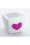 Heart Miniature Square Flower Pot Silicone Mold K-176, Stone Powder Polyester Cement Plaster Mold - 7