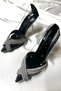 Lady Princess Black Transparent Cross Jewelled 8 Cm Transparent Heeled Pointed Toe Evening Dress Shoes - 2