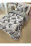 Single Double Sided Welsoft Quilt Gray Feather - 3