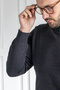 Interview Wraps Half Turtleneck 100% Cotton Anthracite Knitwear Sweater - 6