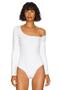 Women's White Low Sleeve Jersey Bodysuit - 3
