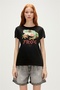 Frog T-shirt Black Printed Women's T-Shirt