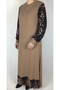 Scuba Crepe DRESS WITH SEQUINED SLEEVES AND HEM, AND RIBBED CUFFS. - 2