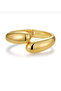 Gold Handcuff Patterned Bracelet