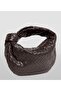 Women's Light Brown Knit Detailed Mini Jordie Handbag