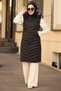 Full Filling Bias Sewing Furry Hijab Inflatable Women's Vest