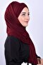 Hijab Women's Combed Cotton 3-Stripes Laced Shawl Claret Red