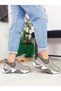 Gray Color Parachute Material Stoned Women's Sports Shoes - 2