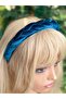 Imported Luxury French Model Design Velvet Braid Crown Petrol Blue Color Women's Crown - 5