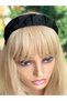 Imported luxury trend fashion French model plied shirred wide satin crown black color women's crown - 2
