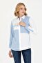 Women's Blue Long Sleeve Shirt ELİFSU BUTİKHOME - 3