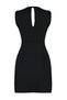 Black Collar Detailed Crepe Mini Knitted Dress TWOSS23EL02015 - 8