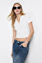 White Fitted Crop Polo Neck Ribbed Stretchy Knitted Blouse TWOSS21BZ0038 - 3