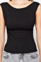 Siyah Sırt Dekolteli Fitted Regular Boy Pamuklu Esnek Örme Bluz TWOSS24BZ00031 - 4