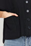 Siyah Oversize Geniş Kalıp Fakir Kol Dokuma Gömlek TWOSS20GO0381 - 4