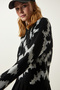 Black Patterned Knit Sweater BV00104 - 4