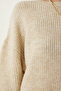 Cream Oversize Long Basic Knitwear Sweater BV00099 - 5