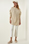 Cream Oversize Long Basic Knitwear Sweater BV00099