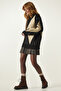 Black Cream Premium Diamond Patterned Oversize Knitwear Sweater FN03163