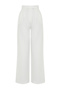 Ekru Wide Leg/Geniş Paça Yüksek Bel Dokuma Kumaş Pantolon TWOAW22PL0066 - 12