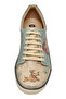 Women's Vegan Leather Green Sneakers - Sleeping Dogs Design - 8