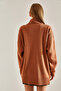 Women's Tan Turtleneck Oversize Knitwear Sweater Stk281 - 5