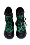 Girl's Black Green Thermo Sole Lace-up Snow Boots - 4