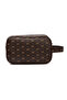 Unisex Brown Patterned Fabric Vegan Leather Water Resistant Elegan Portfolio Style Handbag - 4