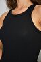 Women's Ribbed T-Shirt Halter Neck Knitted Undershirt Lycra - 6