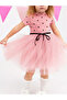Fluffy Tulle Flexible Lycra Heart Printed Princess Tutu Dress - 3