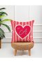 Valentine's Day Themed Fuchsia Pink Hearted Letter A Swarovski Stone-like Throw Pillow Cover