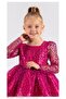 Fuchsia Princess Model Sequin Embroidered Children's Evening Dress - 2