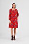 Floral Print Pencil Sleeve Winter Dress from Divitin Flannel