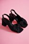Ribbo Black Polka Dot Bow (6CM) Heeled Sandals - 4