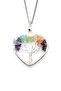 Wire Wrapped Chakra Natural Stone Tree of Life Heart Model Necklace