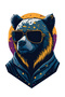 Cool Glasses Bear Car, Motorcycle, Helmet, Laptop, Glass Sticker 13x11 Cm